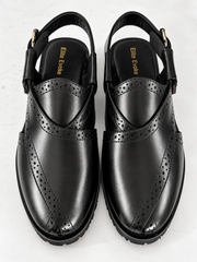 Elite Evoke – Classic Brogue Leather Peshawari Sandals