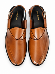 Elite Evoke – Tan Brown Premium Leather Peshawari Sandals