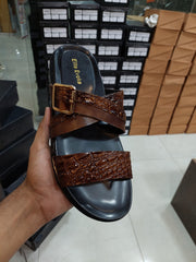 Men's Crocodile Pattern Slide