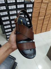 Classic Men's Leather X-Strap Sandals