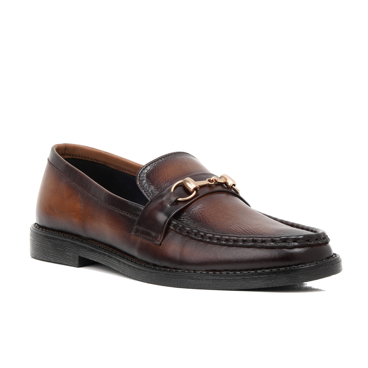 Patina Buckle Brilliance Loafer - Pure Cow Leather