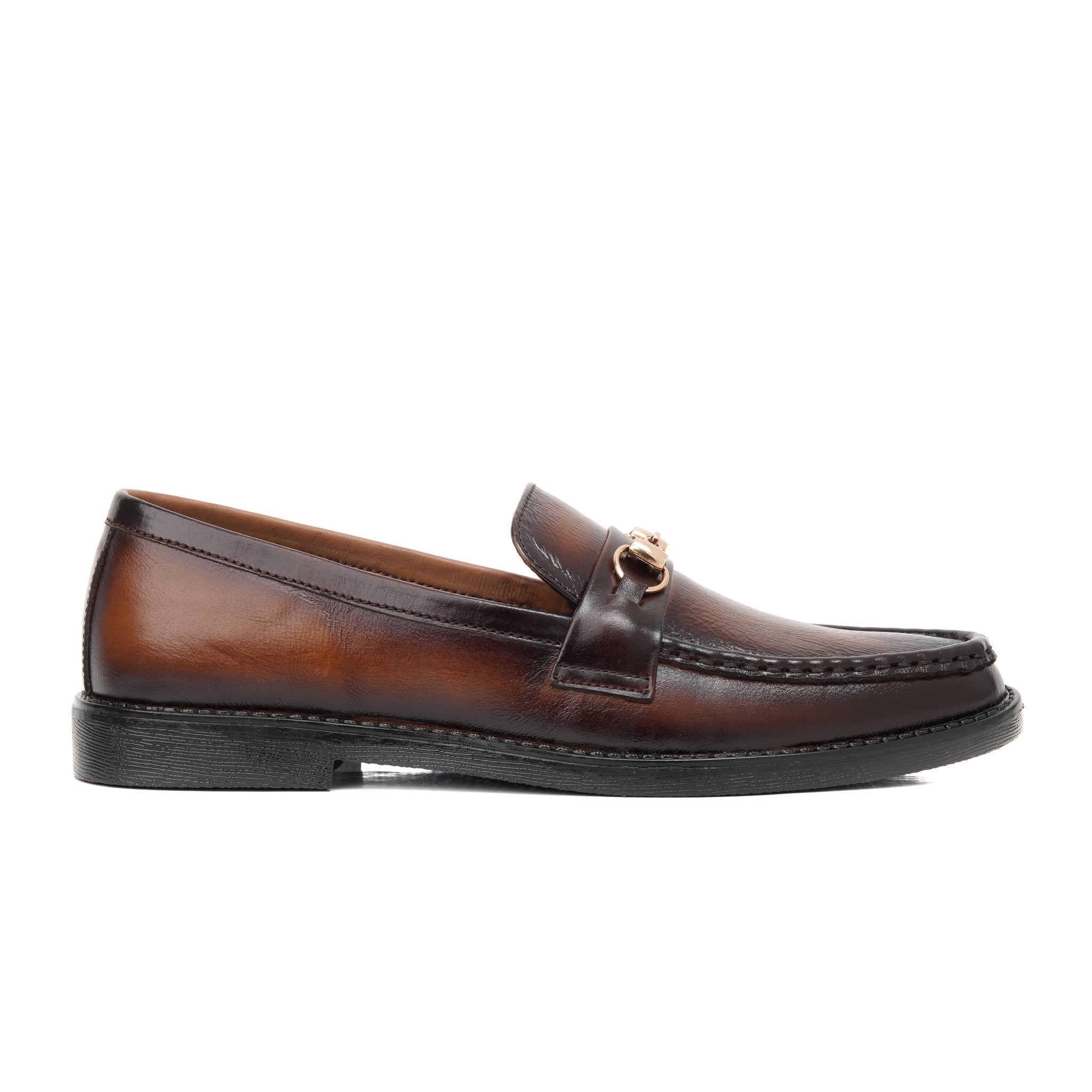 Patina Buckle Brilliance Loafer - Pure Cow Leather