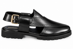 Elite Evoke – Classic Brogue Leather Peshawari Sandals