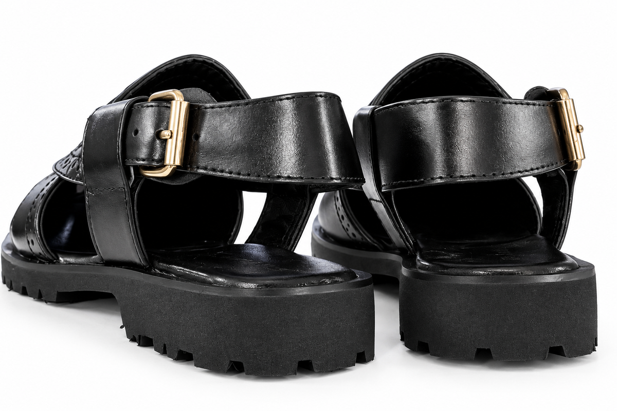 Elite Evoke – Classic Brogue Leather Peshawari Sandals