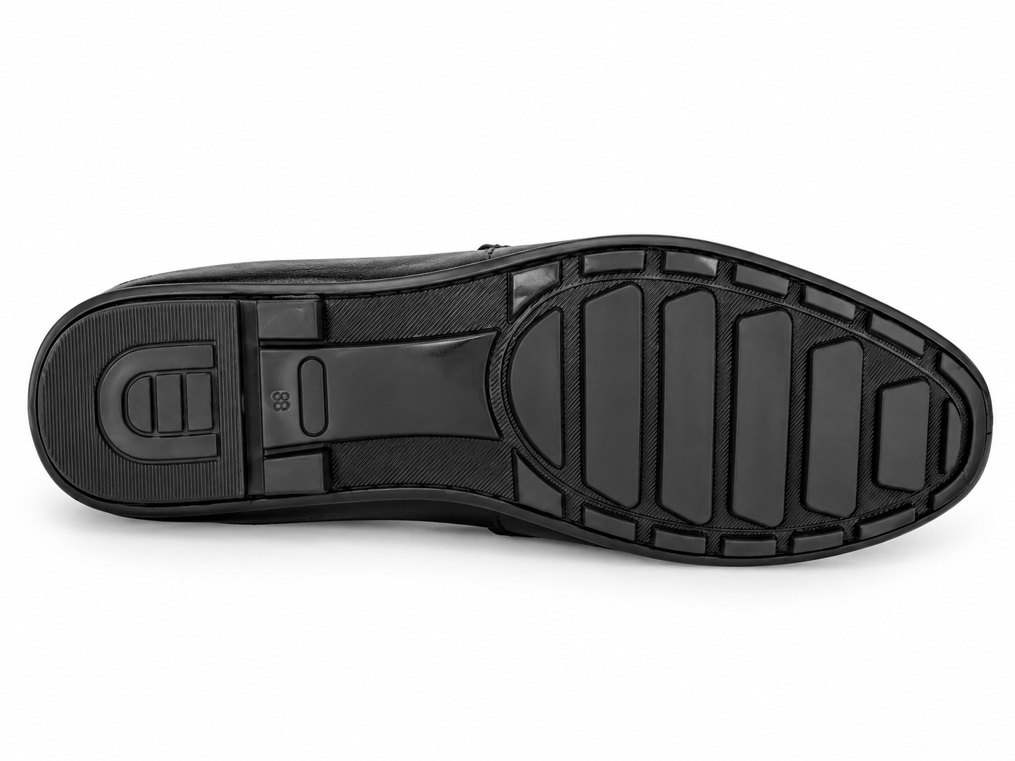 Elite Evoke – Noir Signature Gold Emblem Leather Loafers
