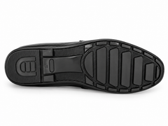 Elite Evoke – Noir Signature Gold Emblem Leather Loafers