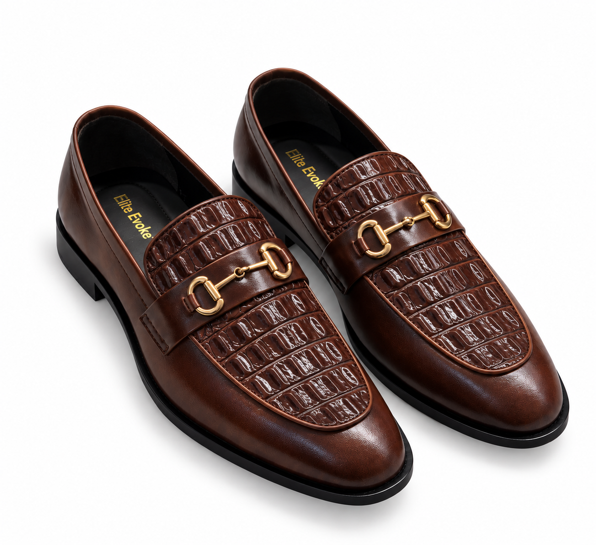 Elite Evoke Royal Croc Horsebit Loafers – Dark Brown