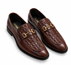 Elite Evoke Royal Croc Horsebit Loafers – Dark Brown