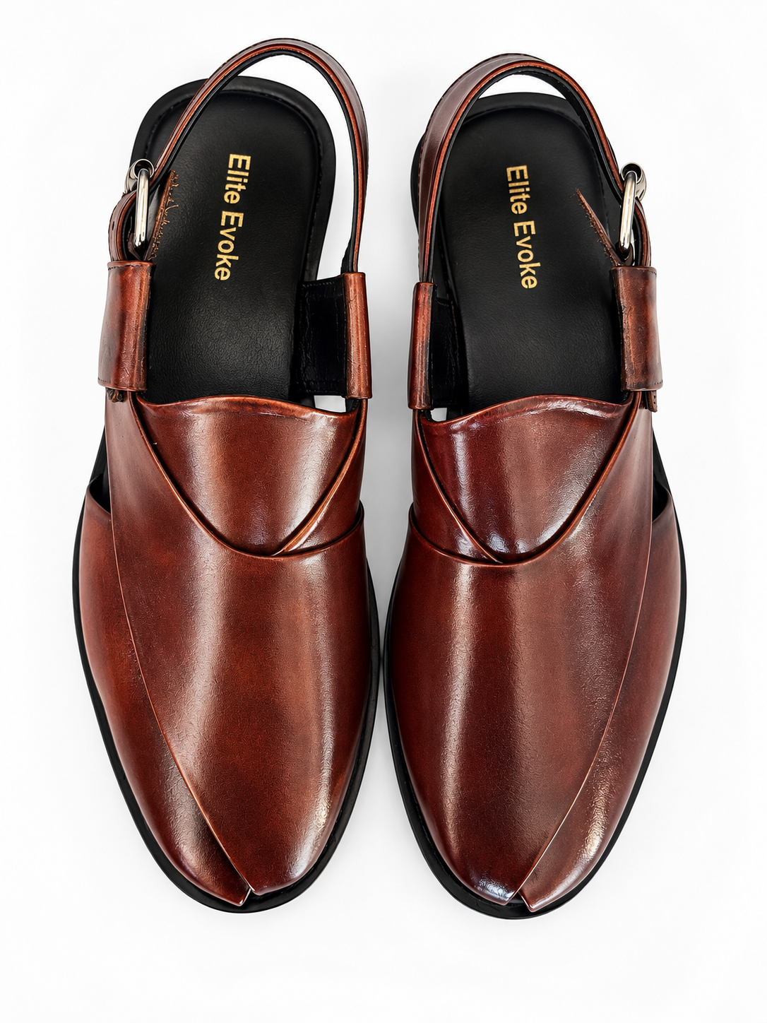 Elite Evoke – Maroon Leather Peshawari Sandals