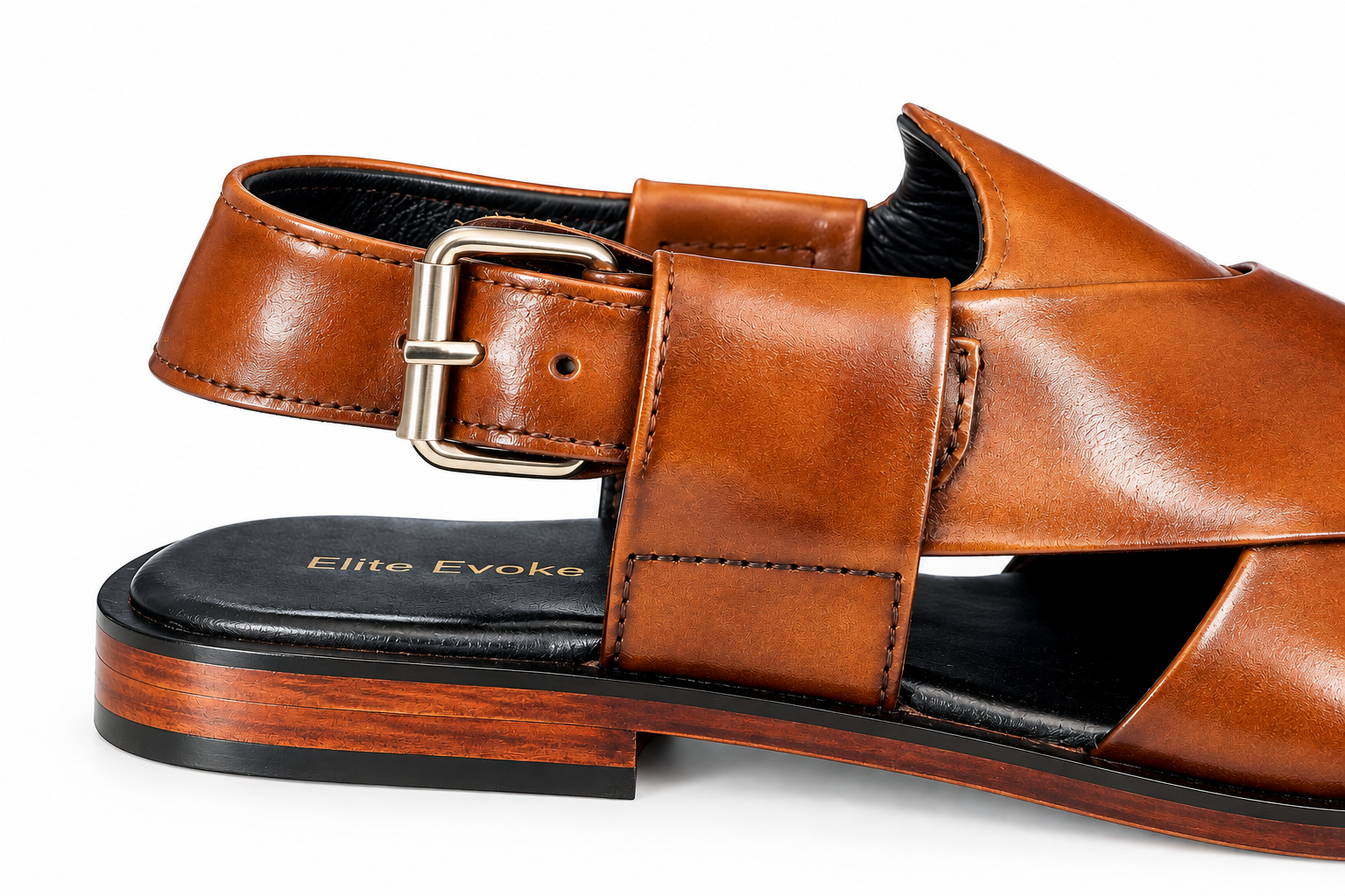 Elite Evoke – Tan Brown Premium Leather Peshawari Sandals