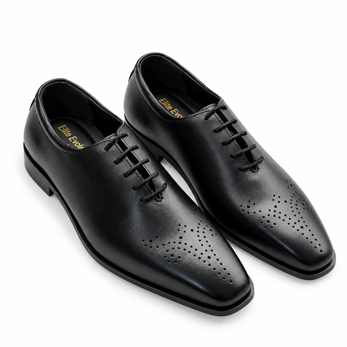 Elite Evoke – Noir Perforated Wholecut Oxfords