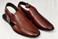 Elite Evoke – Maroon Leather Peshawari Sandals
