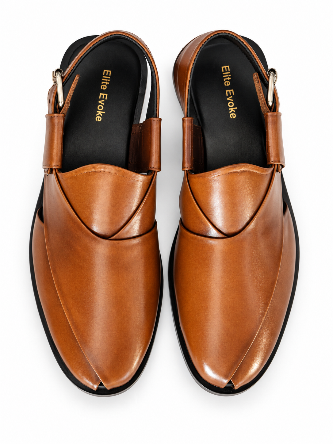 Elite Evoke – Tan Brown Premium Leather Peshawari Sandals